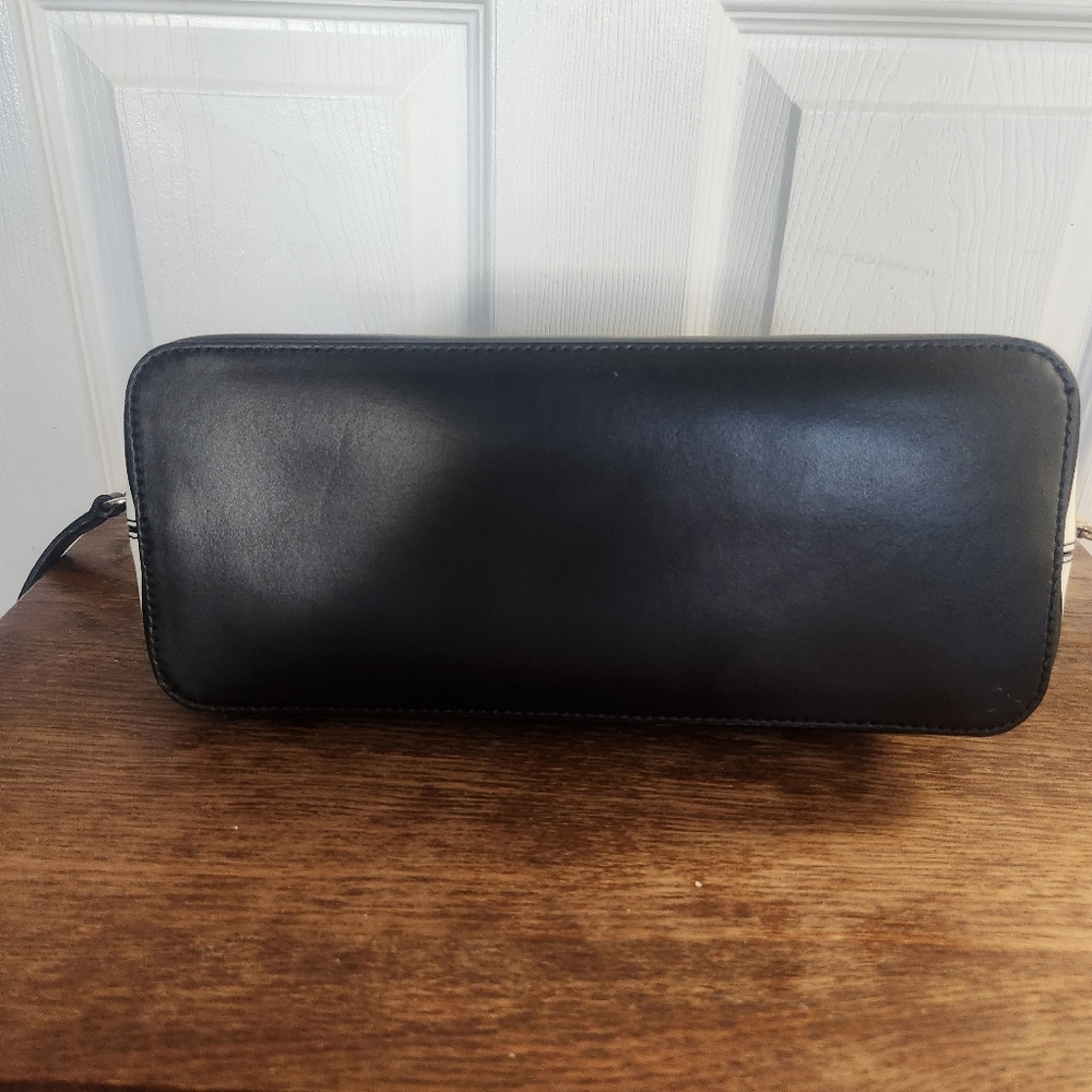 Kate Spade Crossbody Domed Purse Black And Pink Striped Saffiano Leather Wrislet - Picture 7 of 16